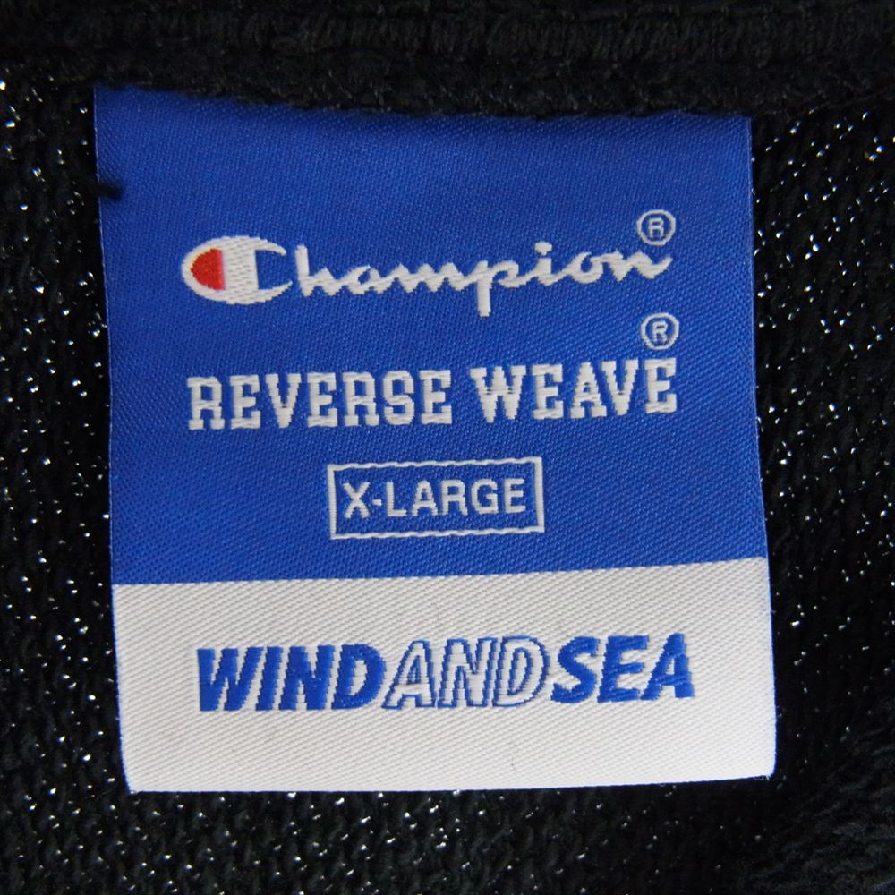 WIND AND SEA ウィンダンシー Champion チャンピオン WDS REVERSE WEAVE S/S HALF ZIP SWEATSHIRT リバースウィーブ ハーフジップ スウェット プルオーバー ブラック系 XL【中古】