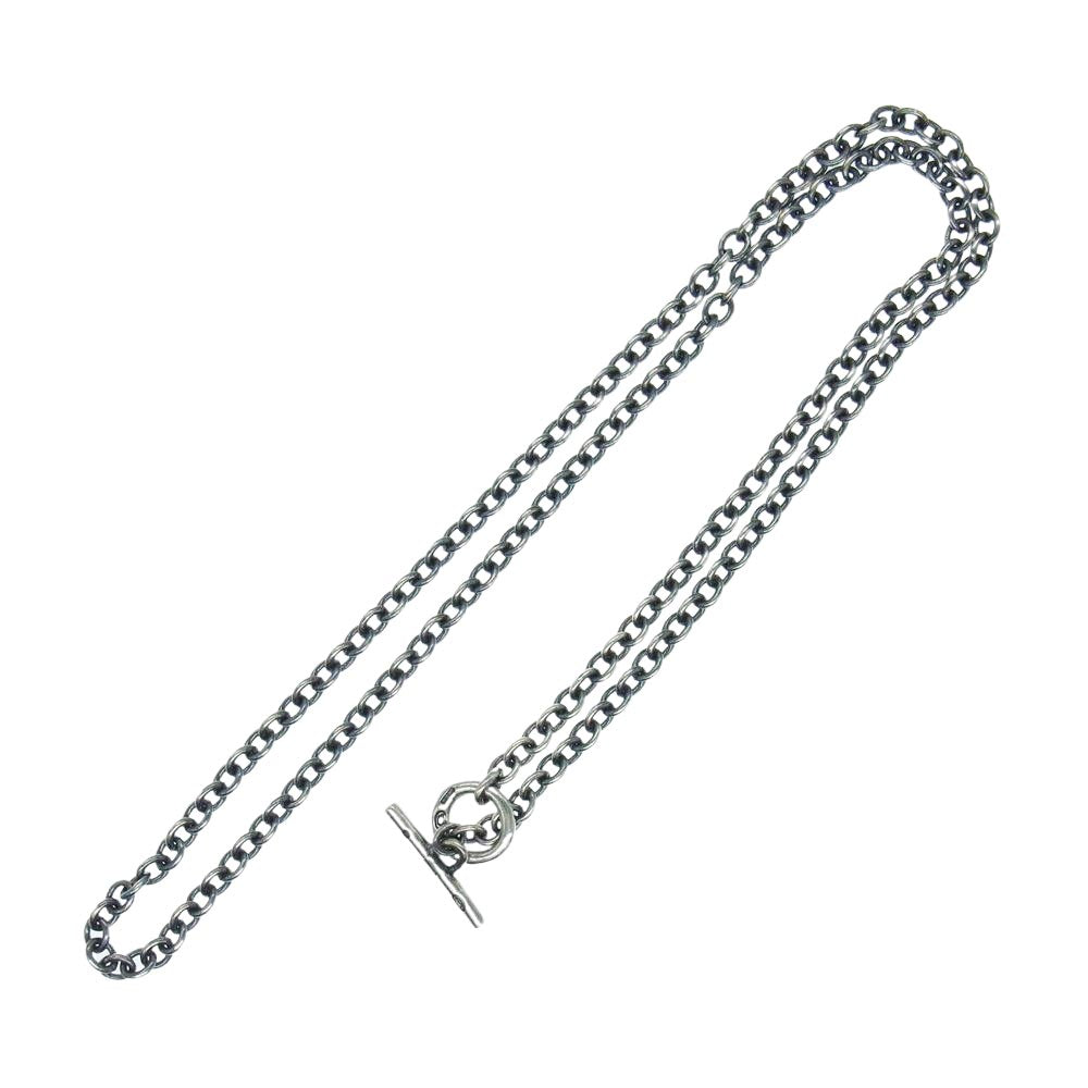 GABOR ガボール N-110 ガボラトリーホールディング ギャランティカード付属 3.9Chain ＆ 1/16 Classic T-bar Necklace 55cm 3.9チェーン Tバー ネックレス シルバー系【中古】