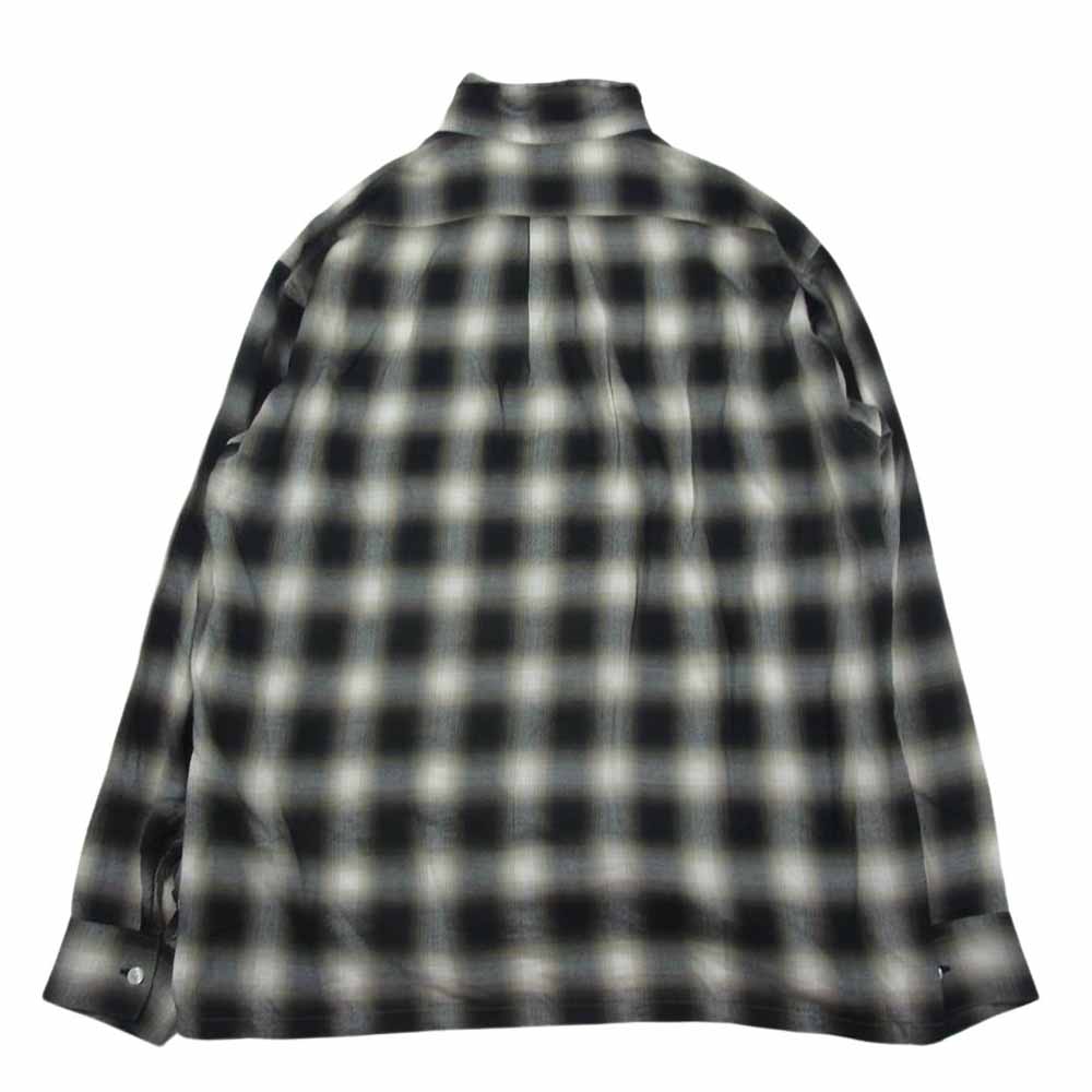 ROTTWEILER ロットワイラー RW20S0211 C/R Check Open Collar LS Shirts オンブレ チェック コットン レーヨン オープンカラー シャツ 長袖 ブラック系 S【中古】