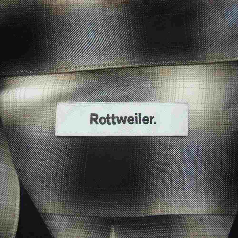 ROTTWEILER ロットワイラー RW20S0211 C/R Check Open Collar LS Shirts オンブレ チェック コットン レーヨン オープンカラー シャツ 長袖 ブラック系 S【中古】