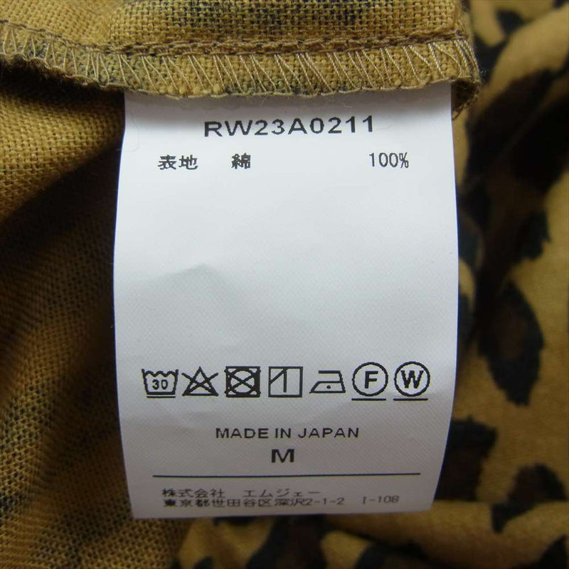 ROTTWEILER ロットワイラー 23AW RW23A0211 R9 LEOPARD SHIRT レオパード シャツ 長袖 ブラウン系 M【新古品】【未使用】【中古】