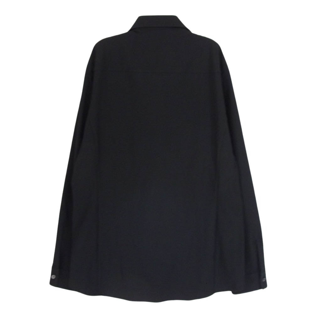 ゴーサンゴーイチプールオム レギュラーカラー ストレッチ 長袖 シャツ ブラック系 48【極上美品】【中古】