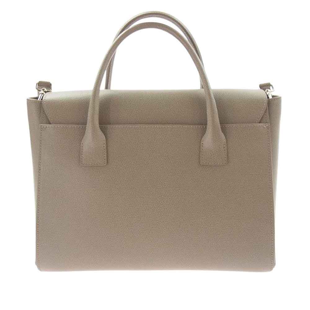 Furla フルラ メトロポリス サッチェル 2Way ハンド ショルダーバッグ グレージュ【中古】