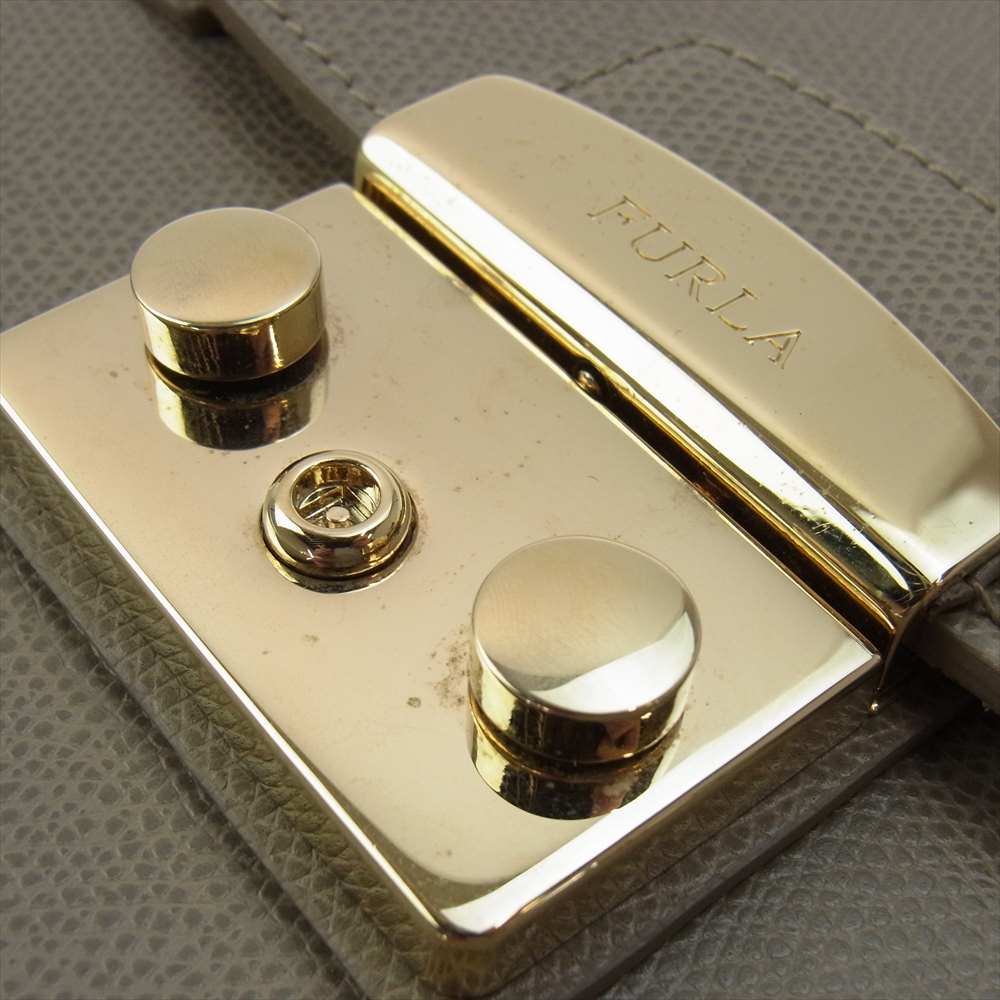 Furla フルラ メトロポリス サッチェル 2Way ハンド ショルダーバッグ グレージュ【中古】