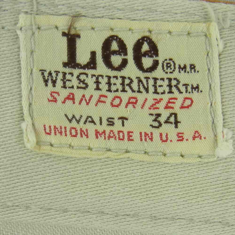 Lee リー ヴィンテージ 60s 70s WESTERNER 100Z GRIPPER ZIPPE ウェスターナー コットン サテン パンツ ベージュ系 34【中古】