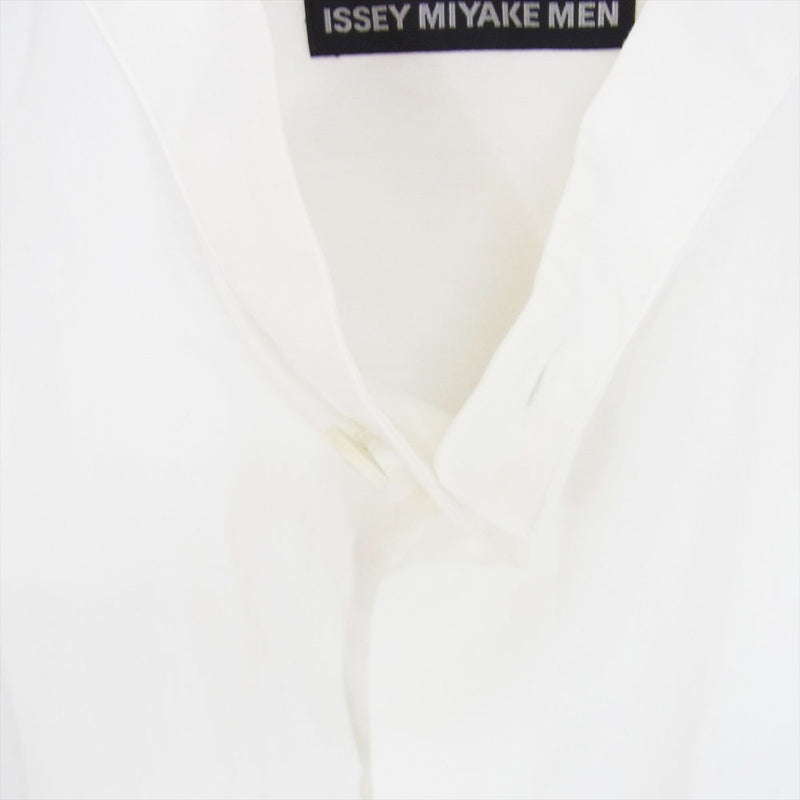 ISSEY MIYAKE イッセイミヤケ ME93FJ151 MEN バンドカラー 長袖 シャツ ホワイト系 3【中古】