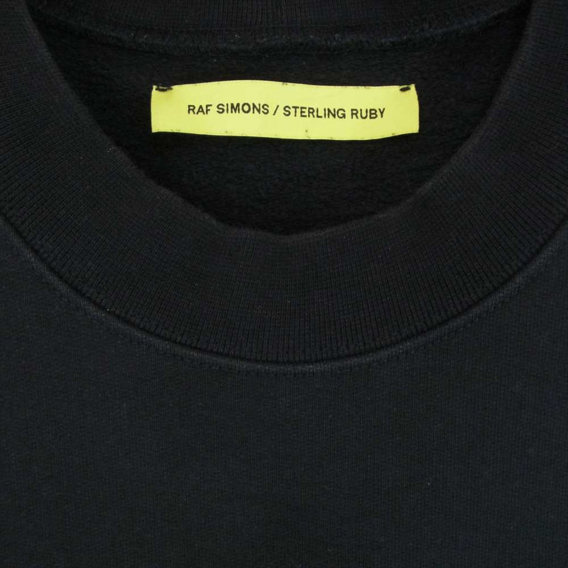 RAF SIMONS ラフシモンズ Sterling Ruby Shark Planets Sweater Pullover スターリング ルビー シャーク プリント プルオーバー スウェット ブラック系 L【中古】