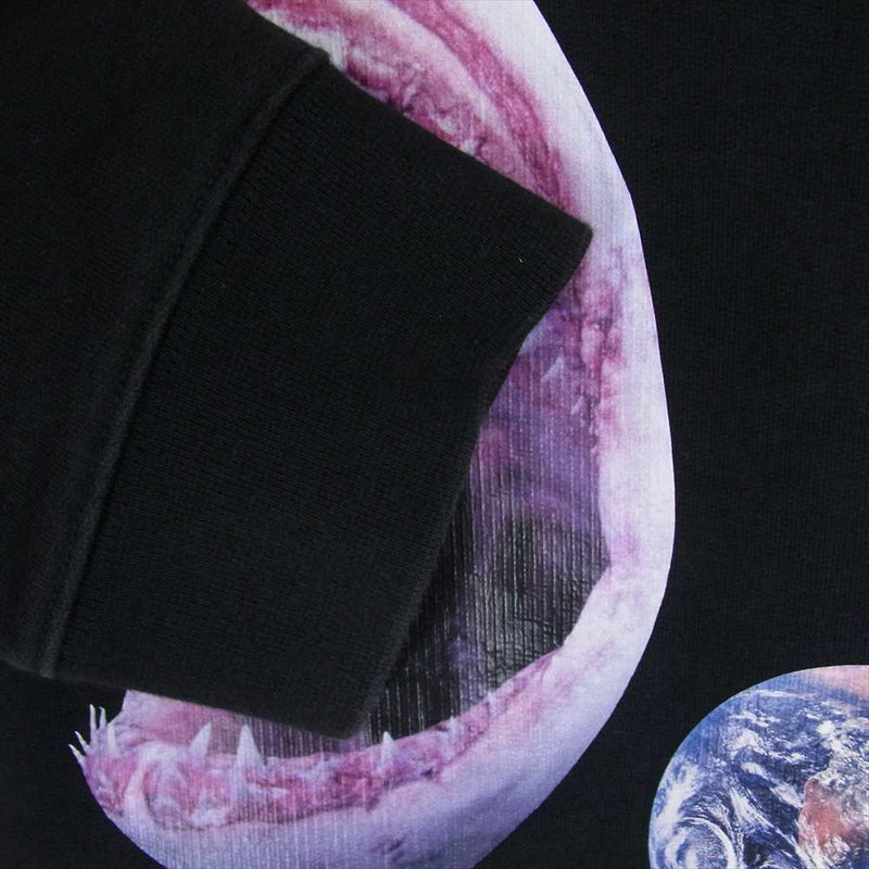 RAF SIMONS ラフシモンズ Sterling Ruby Shark Planets Sweater Pullover スターリング ルビー シャーク プリント プルオーバー スウェット ブラック系 L【中古】