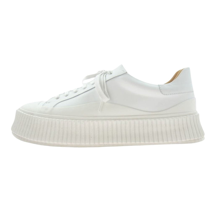 JIL SANDER ジルサンダー 22SS JS32108A プラットフォーム レザー ローカット スニーカー  ホワイト系 41【美品】【中古】