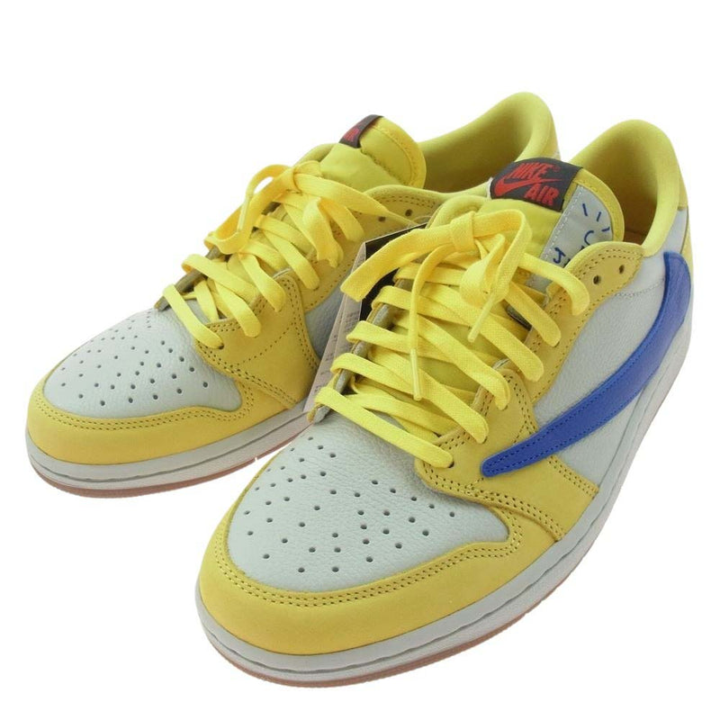 NIKE ナイキ DZ4137-700 × Travis Scott WMNS Air Jordan 1 Retro Low OG Canary トラヴィススコット ウィメンズ エアジョーダン1 レトロ ロー OG カナリー スニーカー イエロー系 28cm【新古品】【未使用】【中古】