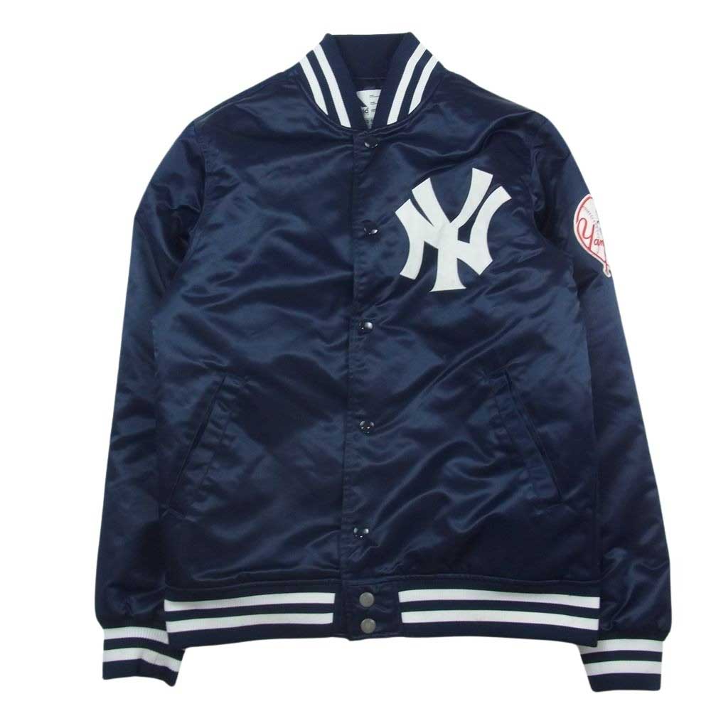 マジェスティック New York Yankees ニューヨークヤンキース JACKSON MATISSE ジャクソンマティス スタジャン ブルゾン  ネイビー系 S【中古】