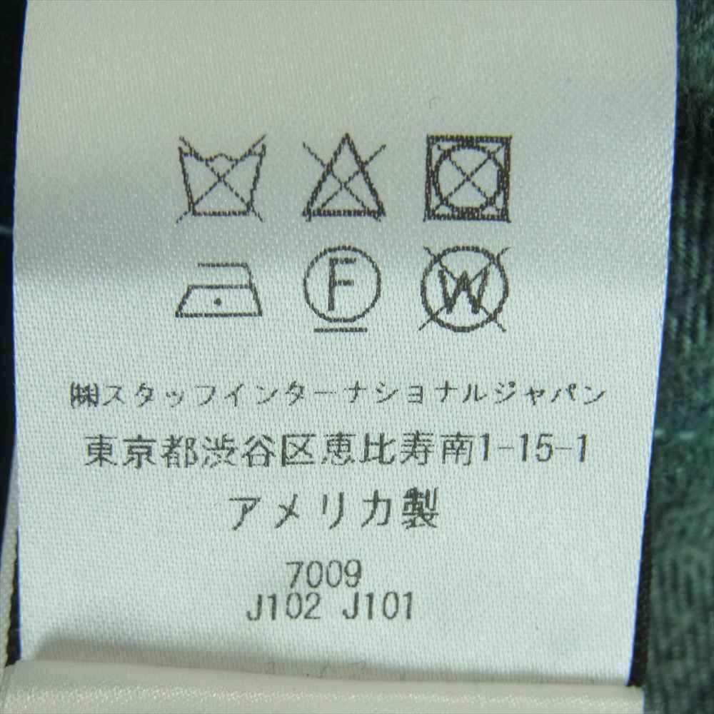 アミリ 国内正規品 コットン レーヨン カットオフ チェック 長袖 シャツ アメリカ製 ブラック系 グリーン系 M【中古】