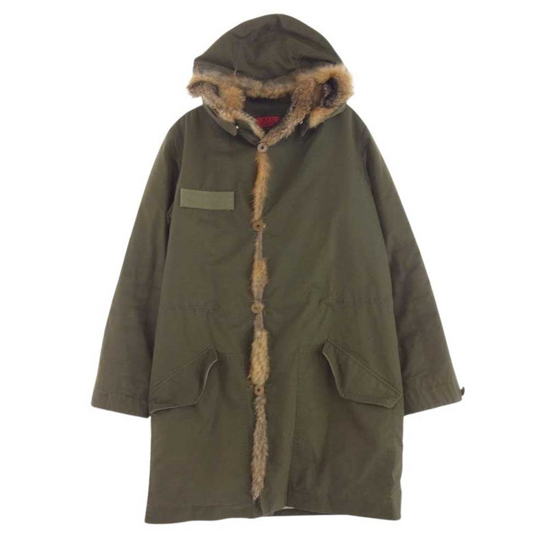 A.P.C. アーペーセー Kanye West カニエ ウェスト Parka with fur KAKI MILITAIRE ファー ミリタリー モッズコート カーキ系 XS【中古】