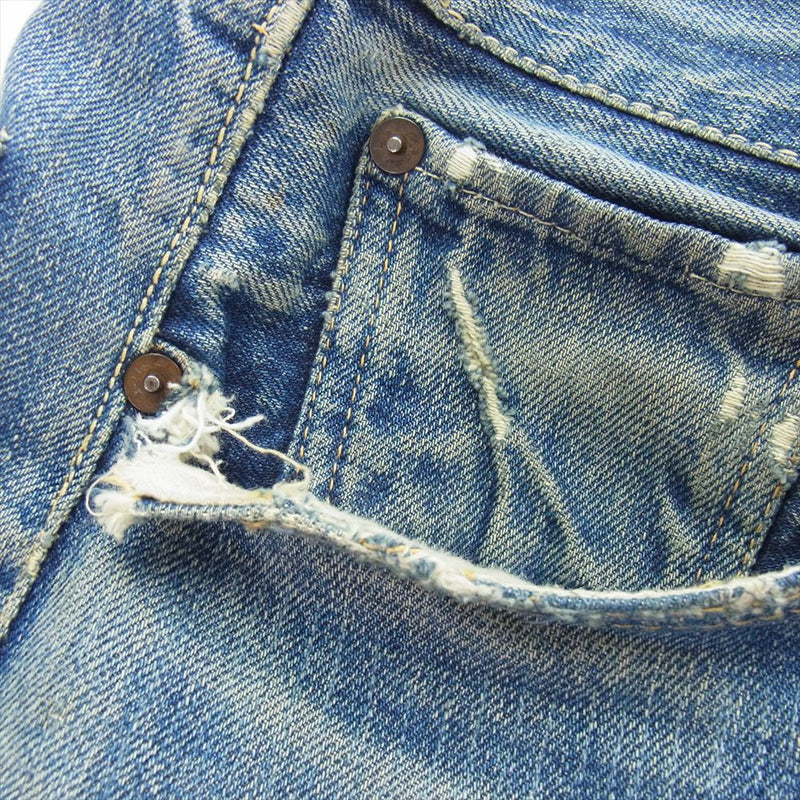 Levi's リーバイス ヴィンテージ オリジナル 501XX ボタン裏刻印無 両面均等V センターループ デニム パンツ インディゴブルー系【中古】