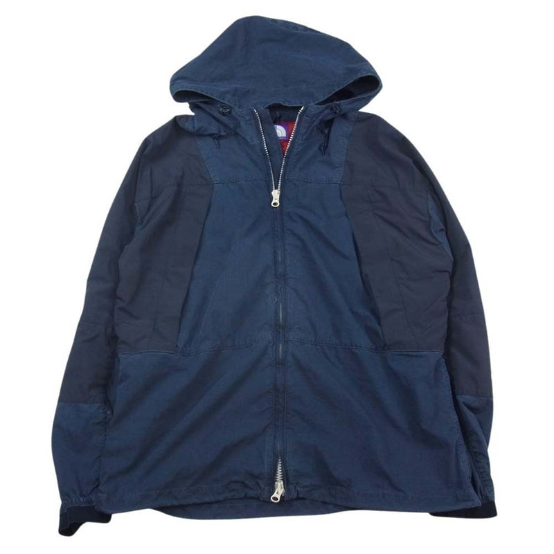 THE NORTH FACE ノースフェイス NP2853N nanamica indigo Mountain Wind Parka ナナミカ パープルレーベル インディゴ マウンテン ウィンド パーカー フード付き フルジップ パーカー ネイビー系 L【中古】