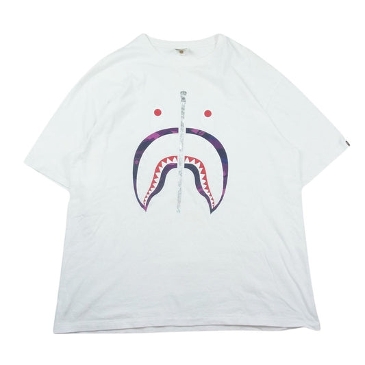 A BATHING APE アベイシングエイプ SHARK TEE シャーク 半袖 Tシャツ ホワイト系【中古】