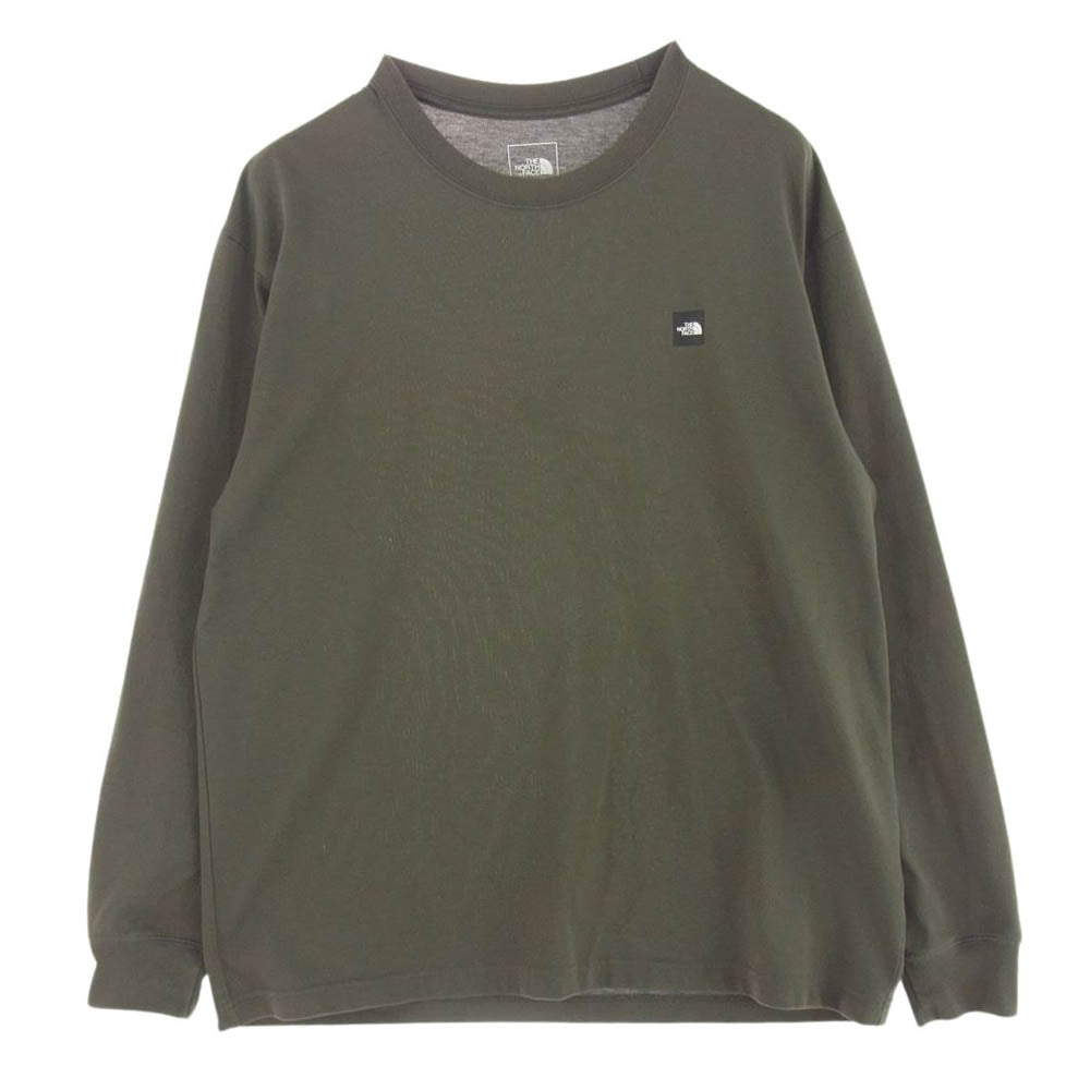 THE NORTH FACE ノースフェイス NT32342 Small Box Logo Tee スモール ボックス ロゴ 長袖 Tシャツ カーキ系 L【中古】