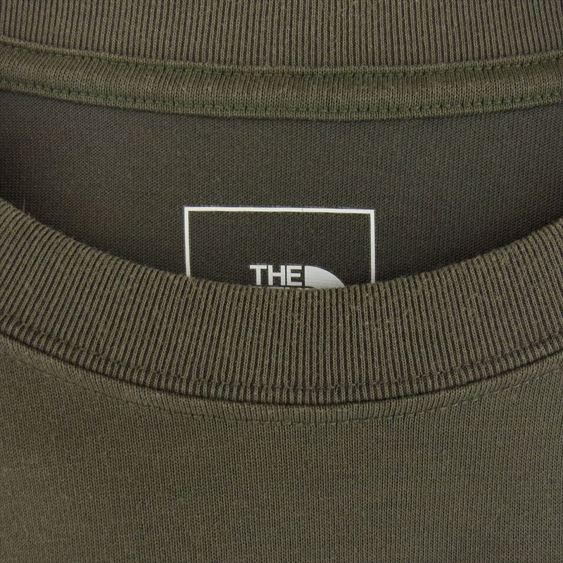 THE NORTH FACE ノースフェイス NT32342 Small Box Logo Tee スモール ボックス ロゴ 長袖 Tシャツ カーキ系 L【中古】