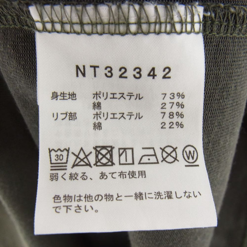 THE NORTH FACE ノースフェイス NT32342 Small Box Logo Tee スモール ボックス ロゴ 長袖 Tシャツ カーキ系 L【中古】