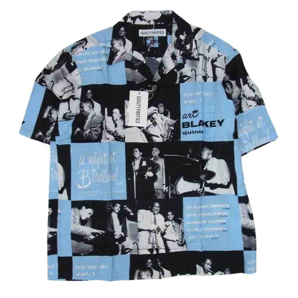 WACKO MARIA ワコマリア 24SS BLUENOTE-WM-HI03 BLUE NOTE HAWAIIAN SHIRT TYPE-3 ブルーノート レコード ハワイアン アロハ 半袖 シャツ ブルー系 M【新古品】【未使用】【中古】