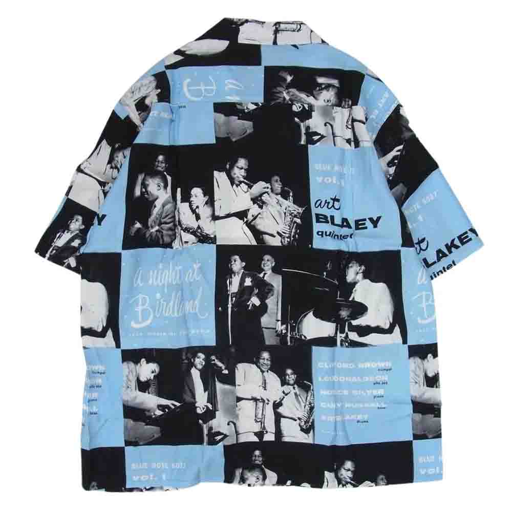 WACKO MARIA ワコマリア 24SS BLUENOTE-WM-HI03 BLUE NOTE HAWAIIAN SHIRT TYPE-3 ブルーノート レコード ハワイアン アロハ 半袖 シャツ ブルー系 M【新古品】【未使用】【中古】