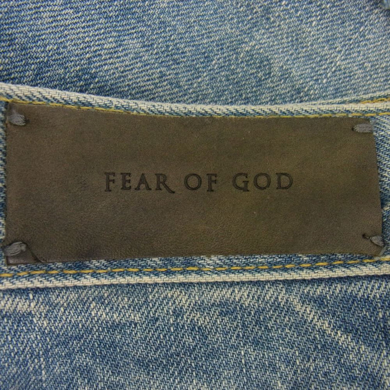 FEAR OF GOD フィアオブゴッド FOURTH COLLECTION 4th コレクション SELVEDGE DENIM VINTAGE INDIGO JEAN クラッシュ ダメージ加工 裾ジップ セルビッチ デニム パンツ インディゴブルー系【中古】