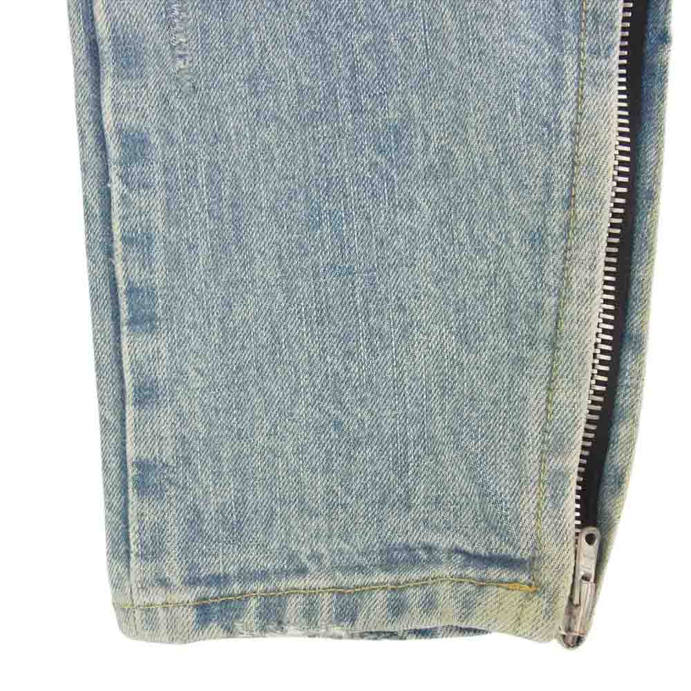 FEAR OF GOD フィアオブゴッド FOURTH COLLECTION 4th コレクション SELVEDGE DENIM VINTAGE INDIGO JEAN クラッシュ ダメージ加工 裾ジップ セルビッチ デニム パンツ インディゴブルー系【中古】