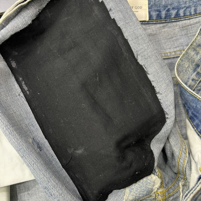 FEAR OF GOD フィアオブゴッド FOURTH COLLECTION 4th コレクション SELVEDGE DENIM VINTAGE INDIGO JEAN クラッシュ ダメージ加工 裾ジップ セルビッチ デニム パンツ インディゴブルー系【中古】