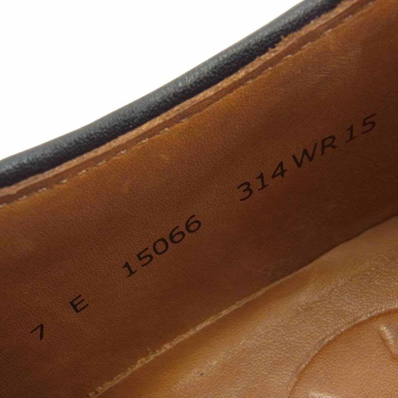 ウィールローブ 15066 PLAIN TOE BLUCHER レザー シューズ  ブラック系 7E【中古】