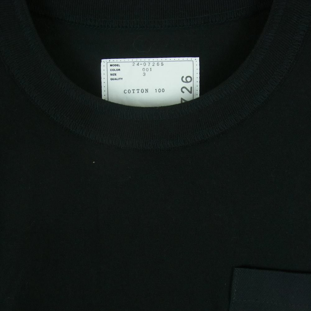 Carhartt カーハート 24-0726S sacai サカイ 24SS WIP L/S T-Shirt ロングスリーブ Tシャツ 長袖 ブラック系 3【極上美品】【中古】