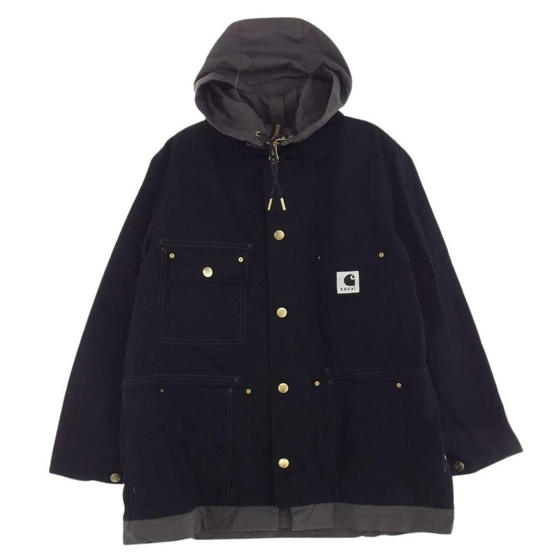 Carhartt カーハート × sacai サカイ 24SS 24-03390M WIP reversible DUCK COAT リバーシブル ダック コート ブラック系 1【極上美品】【中古】