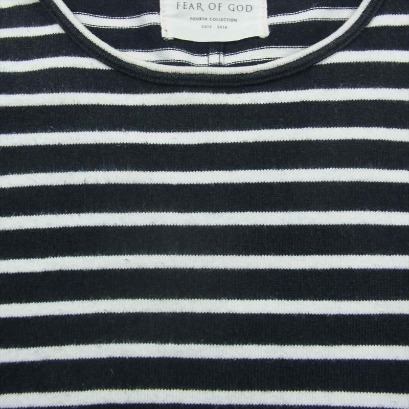 FEAR OF GOD フィアオブゴッド FOURTH COLLECTION BORDER TEE ボーダー 半袖 Tシャツ ブラック系 ホワイト系 S【中古】