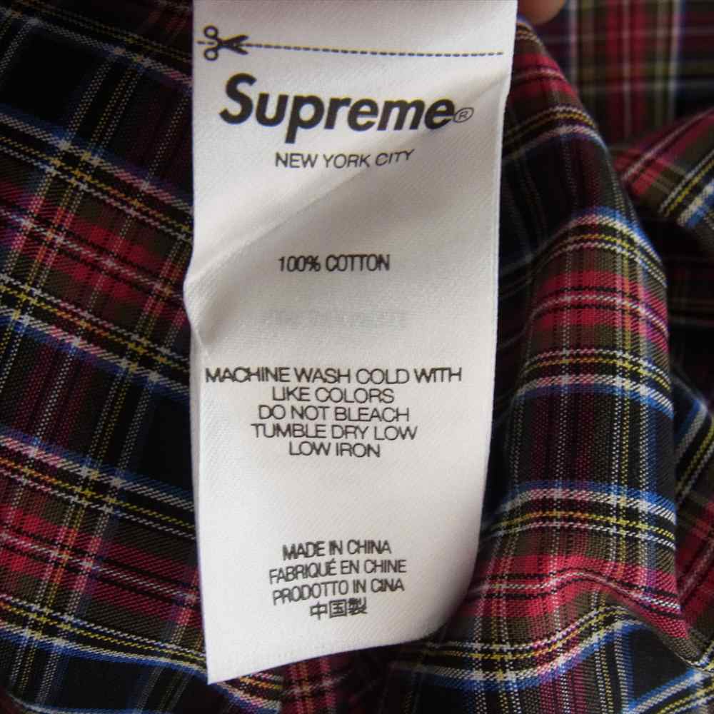 Supreme シュプリーム 24SS Loose Fit Mini Plaid S/S Shirt ルーズフィット ミニ プレイド チェック ロゴ刺繍 半袖 シャツ マルチカラー系 XL【美品】【中古】