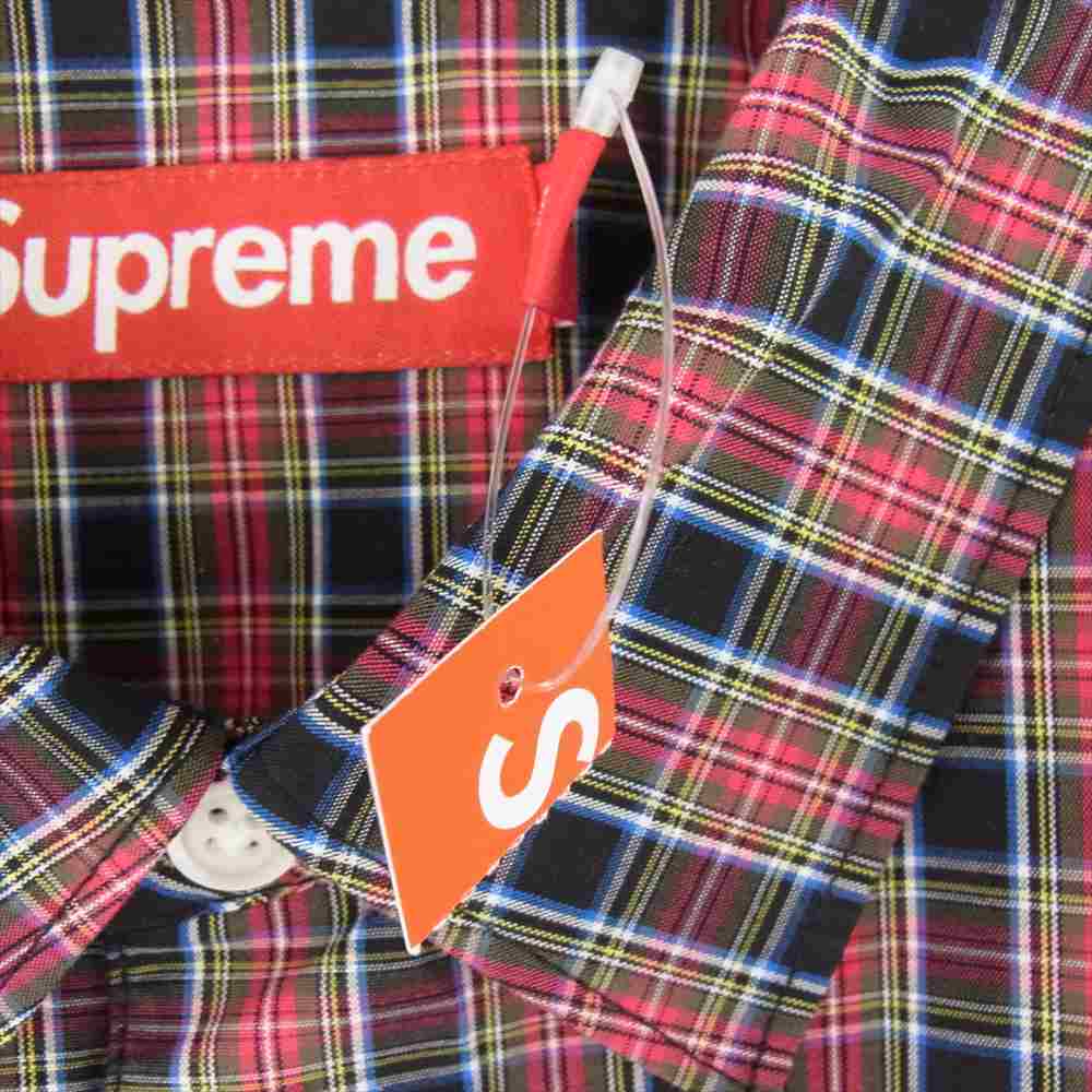 Supreme シュプリーム 24SS Loose Fit Mini Plaid S/S Shirt ルーズフィット ミニ プレイド チェック ロゴ刺繍 半袖 シャツ マルチカラー系 XL【美品】【中古】