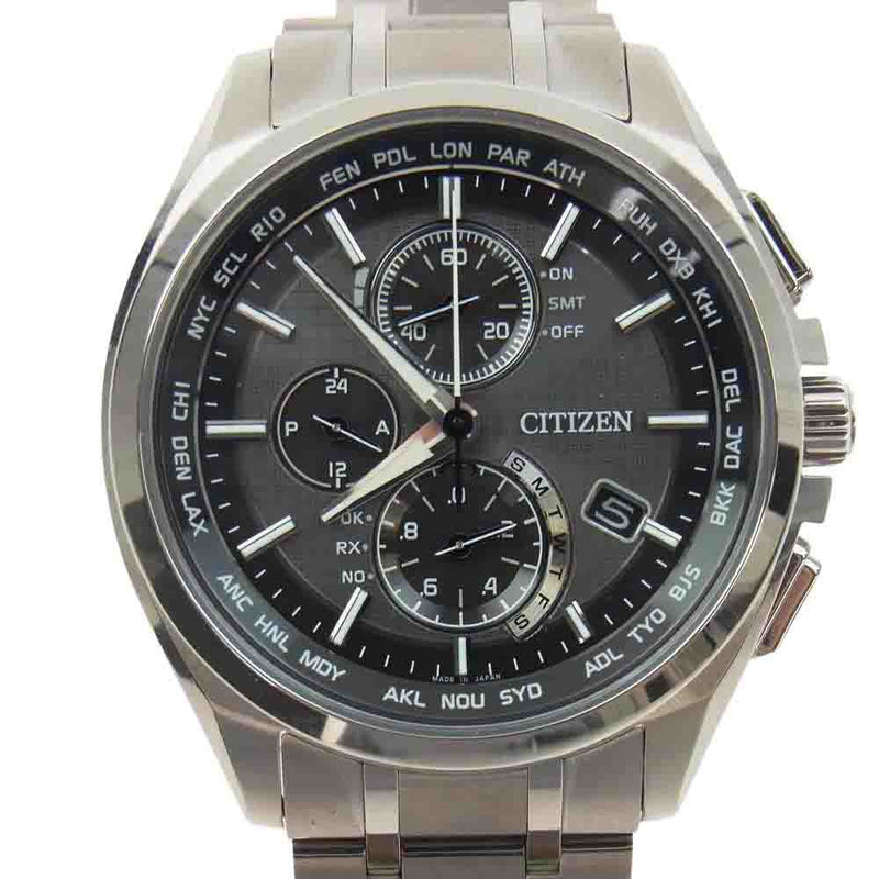 CITIZEN シチズン AT8040-57E 不動品 H804-T018696 ATTESA アテッサ エコドライブ 電波ソーラー アナログ 腕時計 ウォッチ シルバー系【中古】