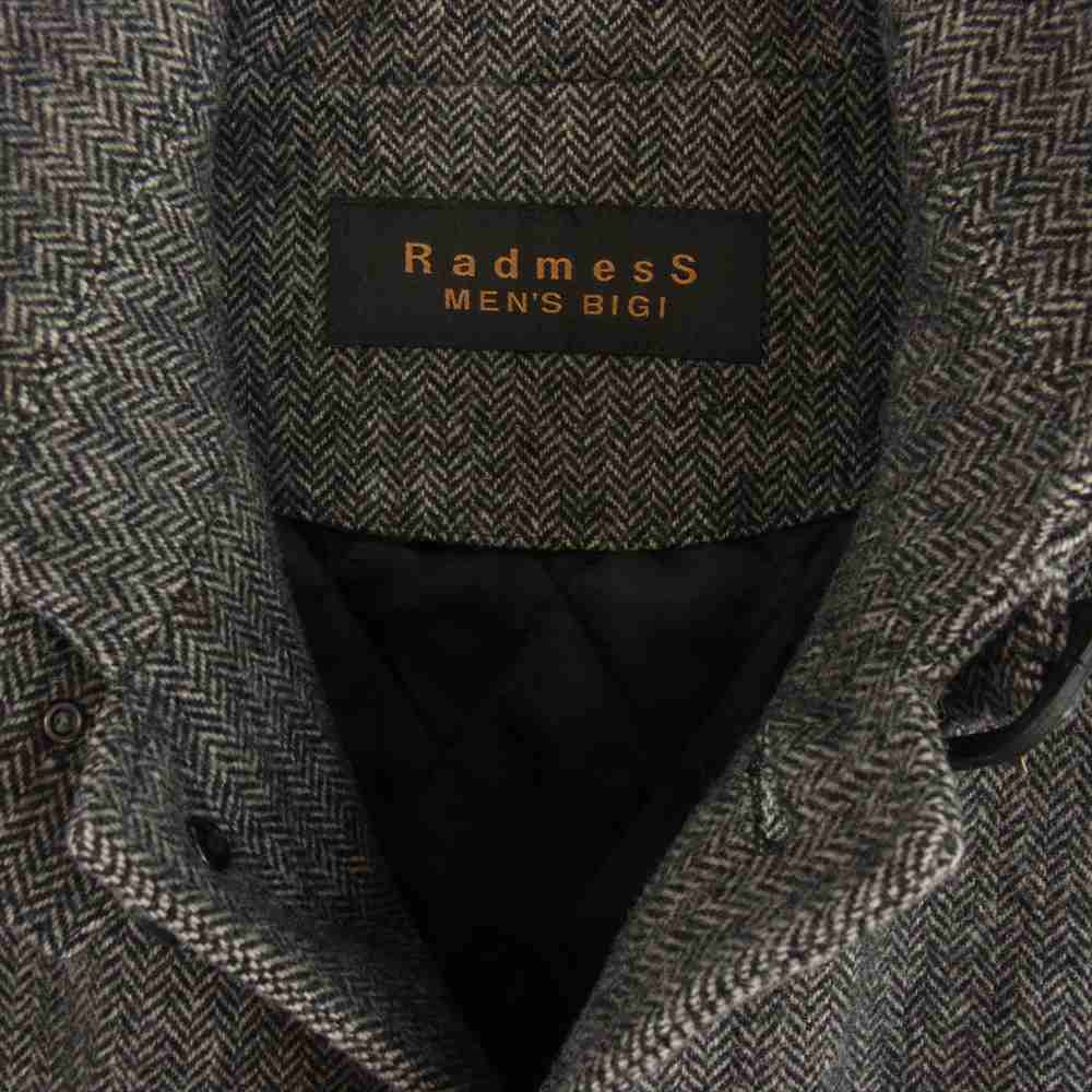 メンズビギ Radmess ライナー付き ウール ヘリンボーン コート グレー系 3【中古】