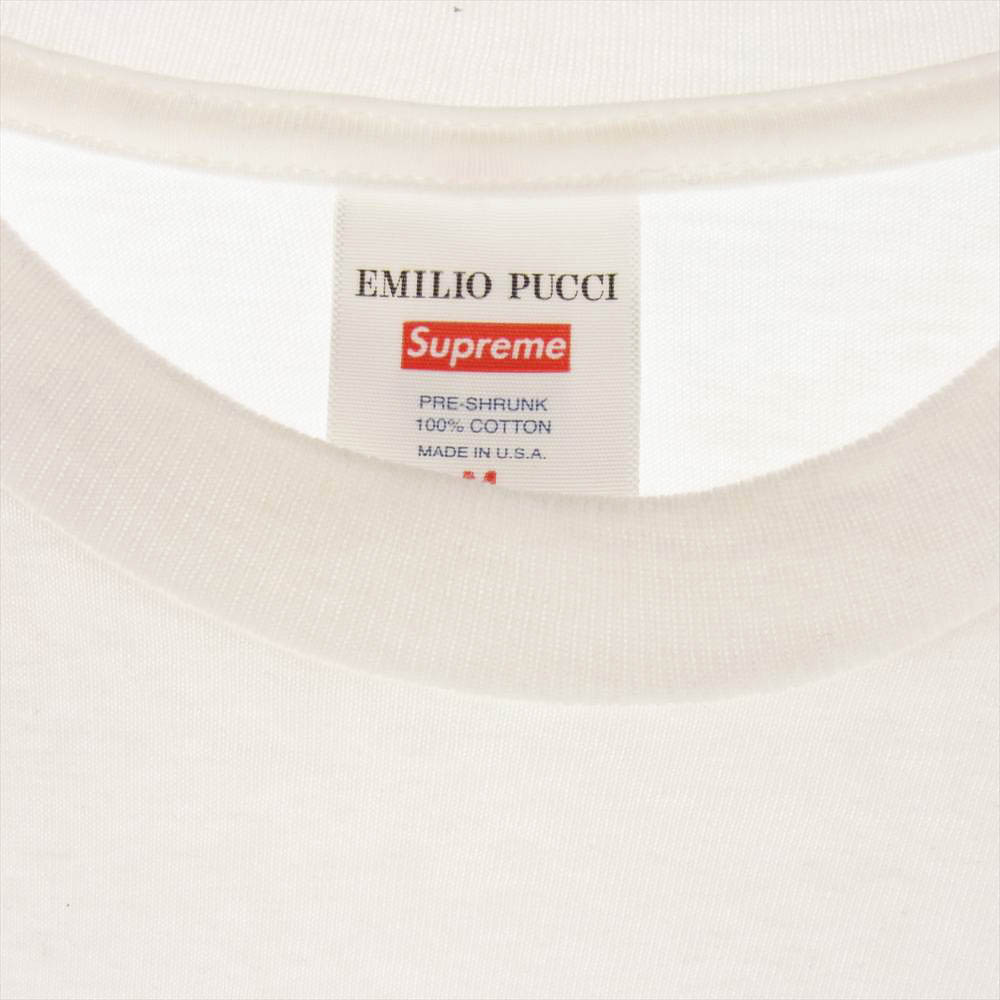 Supreme シュプリーム 21SS x Emilio Pucci エミリオ プッチ Box Logo Tee ボックスロゴ 半袖 Tシャツ カットソー ホワイト系 M【中古】