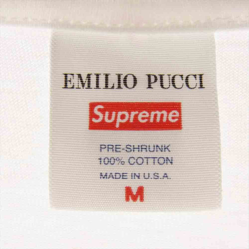 Supreme シュプリーム 21SS x Emilio Pucci エミリオ プッチ Box Logo Tee ボックスロゴ 半袖 Tシャツ カットソー ホワイト系 M【中古】