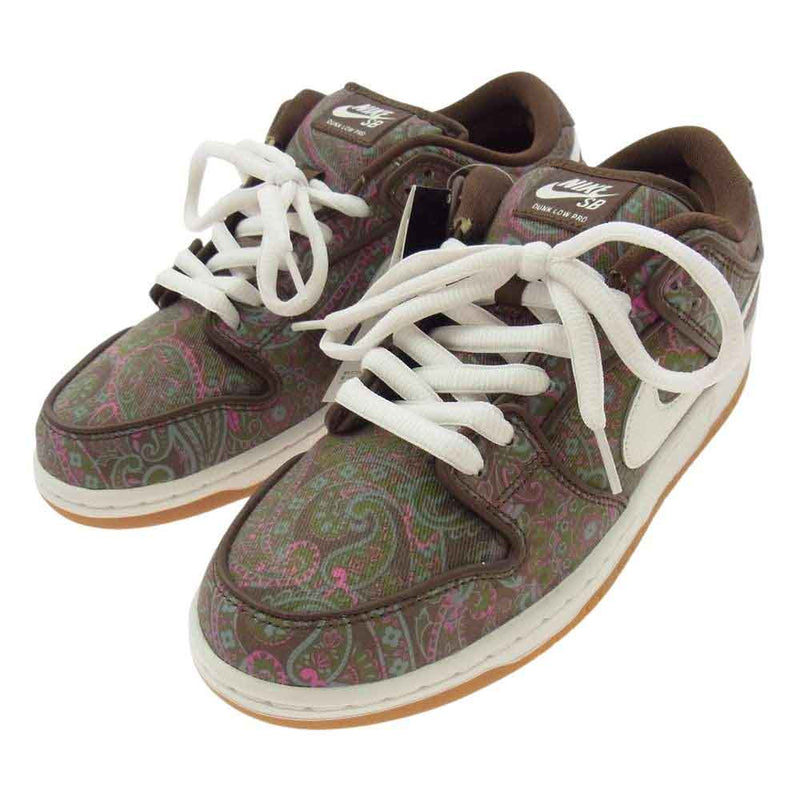 NIKE ナイキ DH7534-200  SB Dunk Low PRM Brown Paisley エスビー ダンク ロー PRM ブラウン ペイズリー ローカット スニーカー ブラウン系 マルチカラー系 27cm 【新古品】【未使用】【中古】