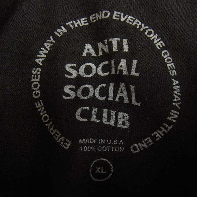 FRAGMENT DESIGN フラグメントデザイン × Anti Social Social Club アンチソーシャルソーシャルクラブ コラボ 半袖 Tシャツ ブラック系 XL【中古】