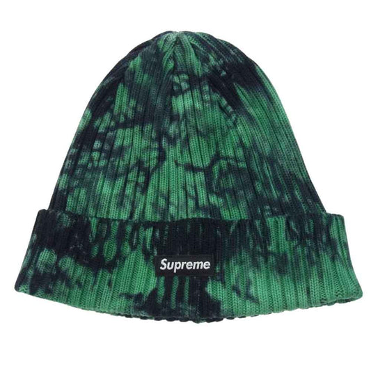 Supreme シュプリーム 24SS  OVERDYED BEANIE SPLATTER GREEN オーバーダイ ビーニー スプラッターグリーン ニット帽 スモール ボックス ロゴ グリーン系 58【中古】