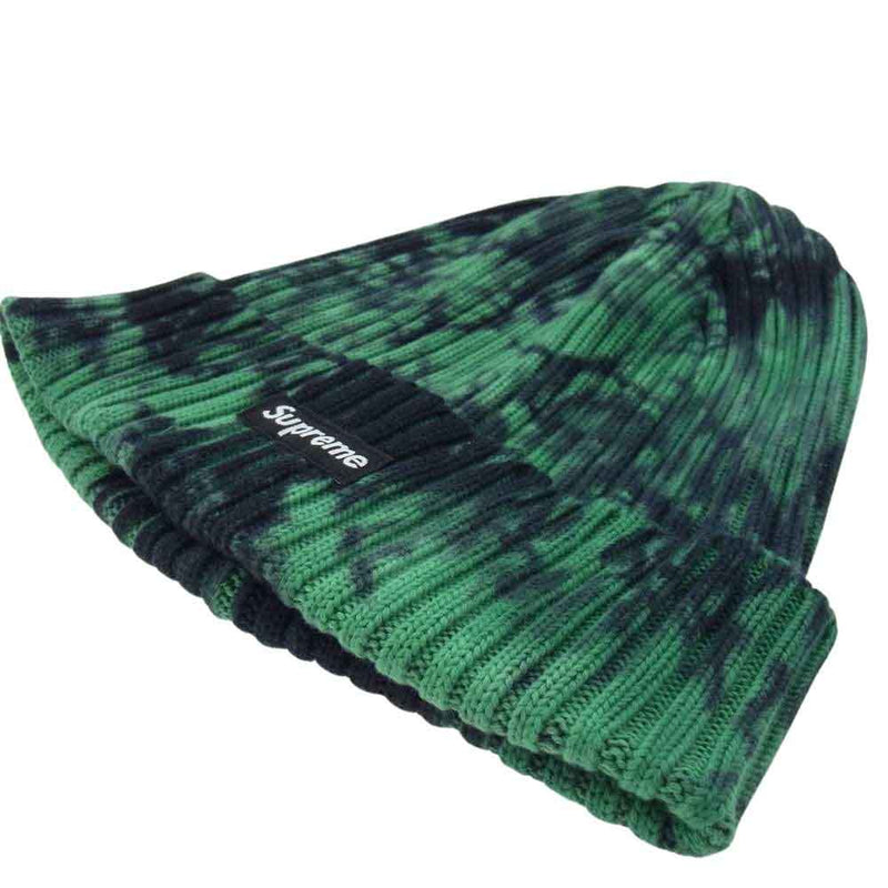 Supreme シュプリーム 24SS  OVERDYED BEANIE SPLATTER GREEN オーバーダイ ビーニー スプラッターグリーン ニット帽 スモール ボックス ロゴ グリーン系 58【中古】