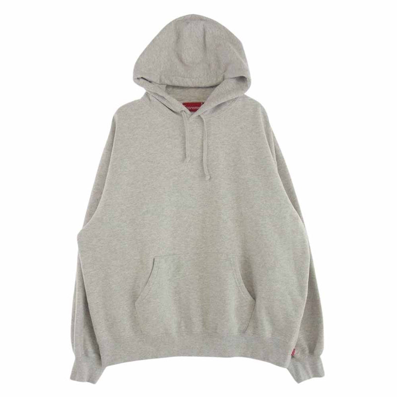 Supreme シュプリーム 22AW  Satin Applique Hooded Sweatshirt サテン アップリケ スウェット プルオーバー パーカー フーディ グレー系 L【中古】