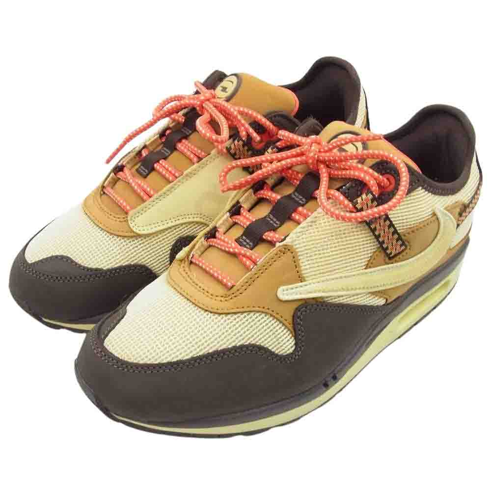 NIKE ナイキ D09329-200 × TRAVIS SCOTT AIR MAX 1 CACTUS Brown トラヴィススコット エアマックス 1 カクタス ローカット スニーカー ベージュ系 ブラウン系 28cm【美品】【中古】