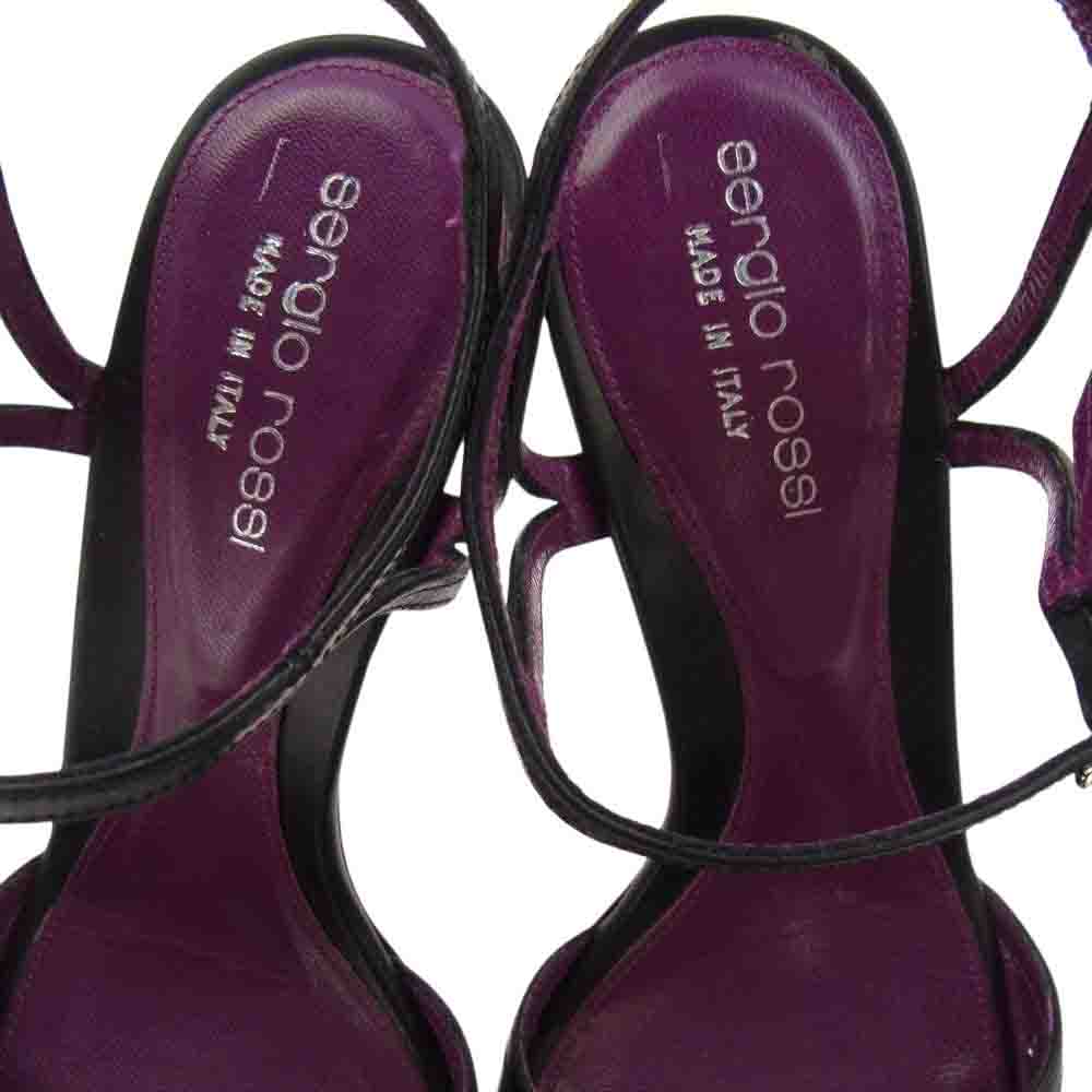 セルジオロッシ イタリア製 ヒール サンダル ブラック系 35.5【中古】