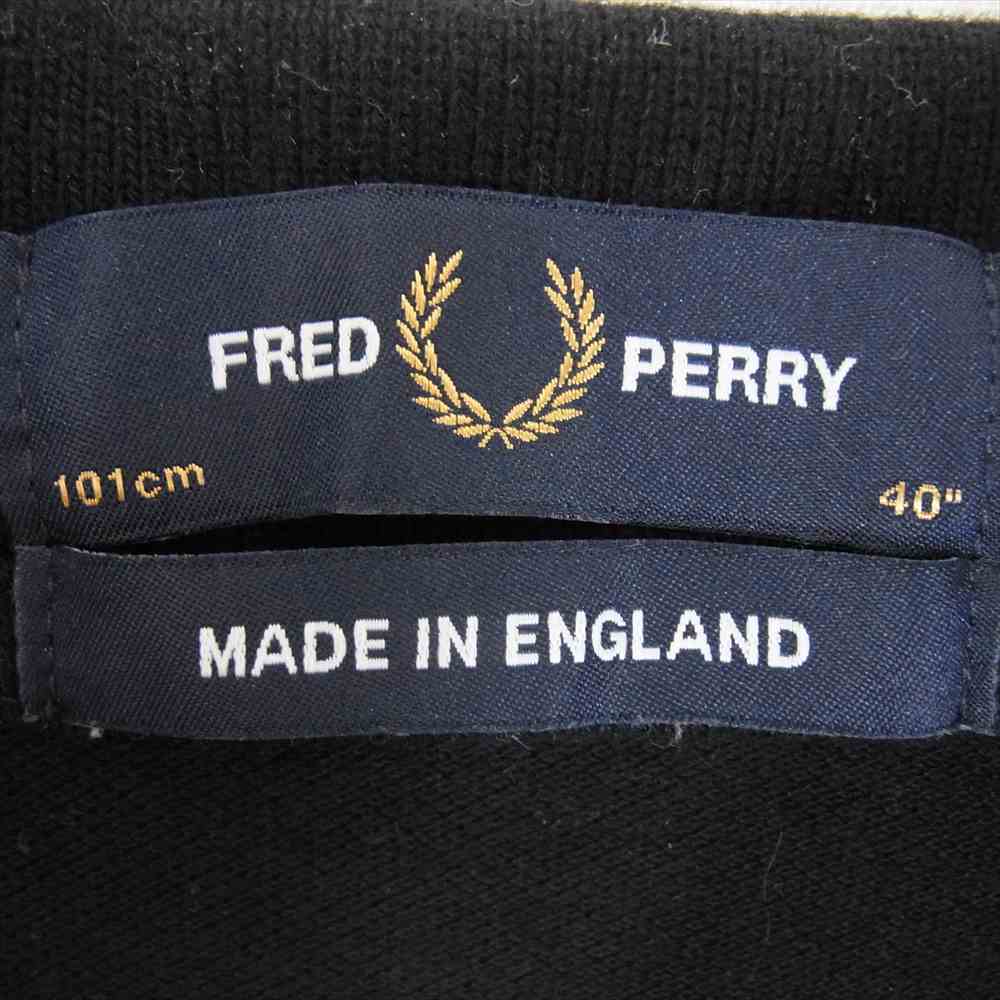 FRED PERRY フレッドペリー イングランド製 TWIN TIPPED POLOツインティップド 半袖 ポロシャツ ブラック系 40【中古】