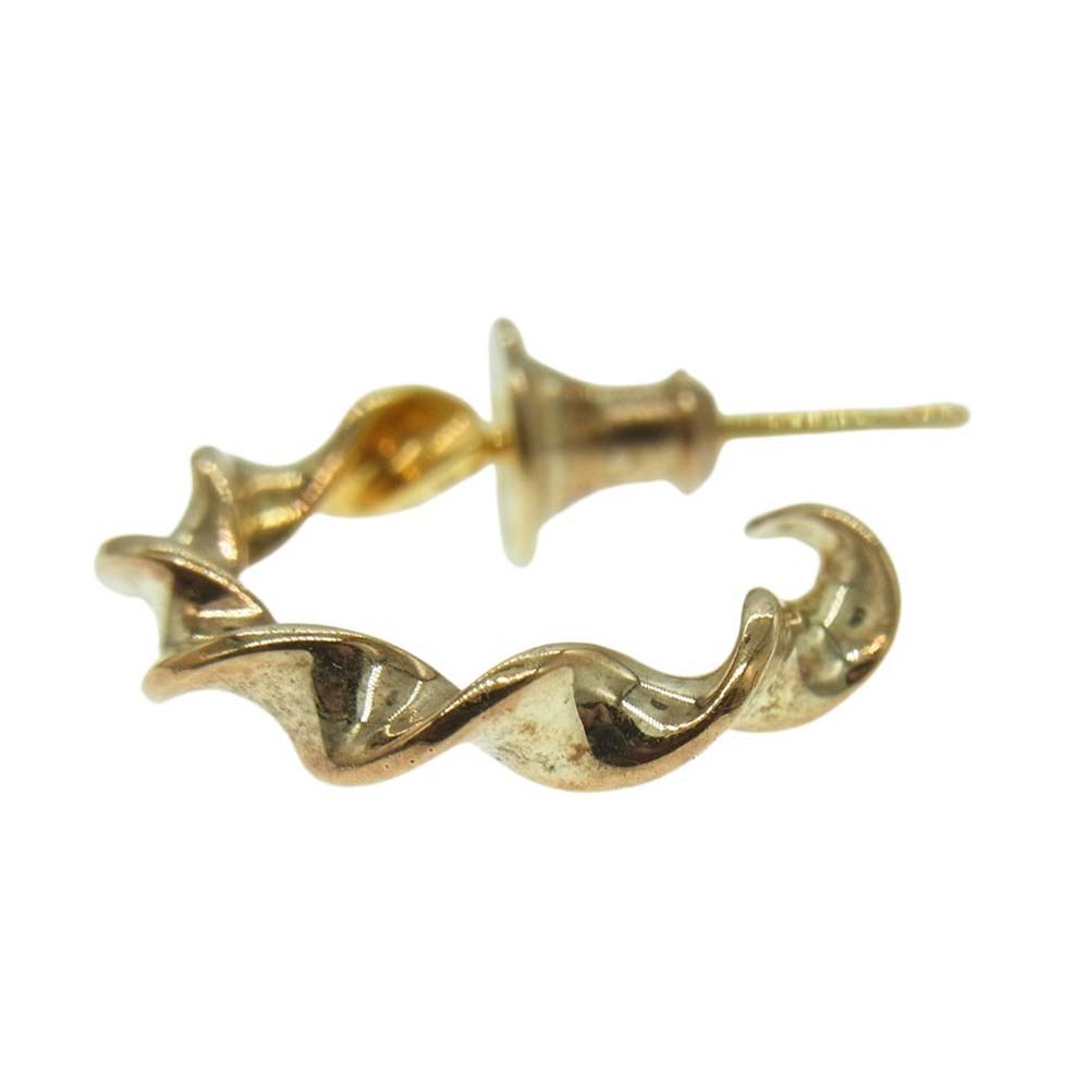 WACKO MARIA ワコマリア × CAREERING キャリアリング PARADISE 07 (YW)  ポストK18 シルバー925 ツイストフープピアス ゴールド系【中古】