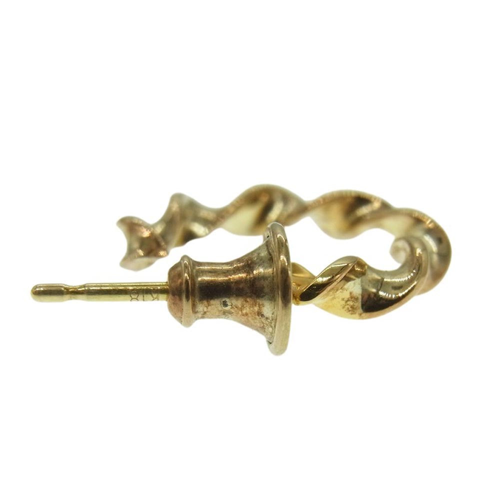 WACKO MARIA ワコマリア × CAREERING キャリアリング PARADISE 07 (YW)  ポストK18 シルバー925 ツイストフープピアス ゴールド系【中古】