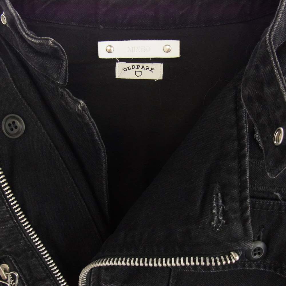 MINEDENIM マインデニム 22AW MND-22AWOP001-95-022 × OLD PARK Denim Riders Mods オールドパーク デニム ライダース モッズコート  ブラック系 2【中古】