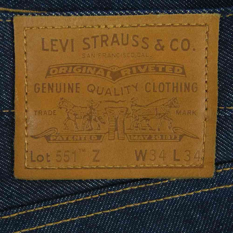 Levi's リーバイス PC-9-A1183-0000 PREMIUM MADE IN USA 米国製 551Z セルビッジ オーセンティック ルーズ ストレート デニム パンツ ジーンズ インディゴブルー系 W34 L34【中古】